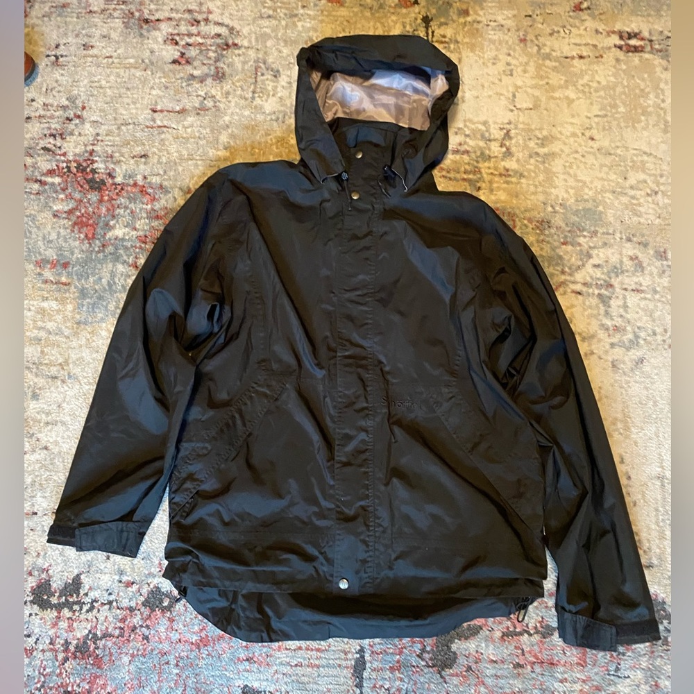 Schoffel Venturi Mens Waterproof JacketSize XLBlack Hood Full Zip With Back Bag